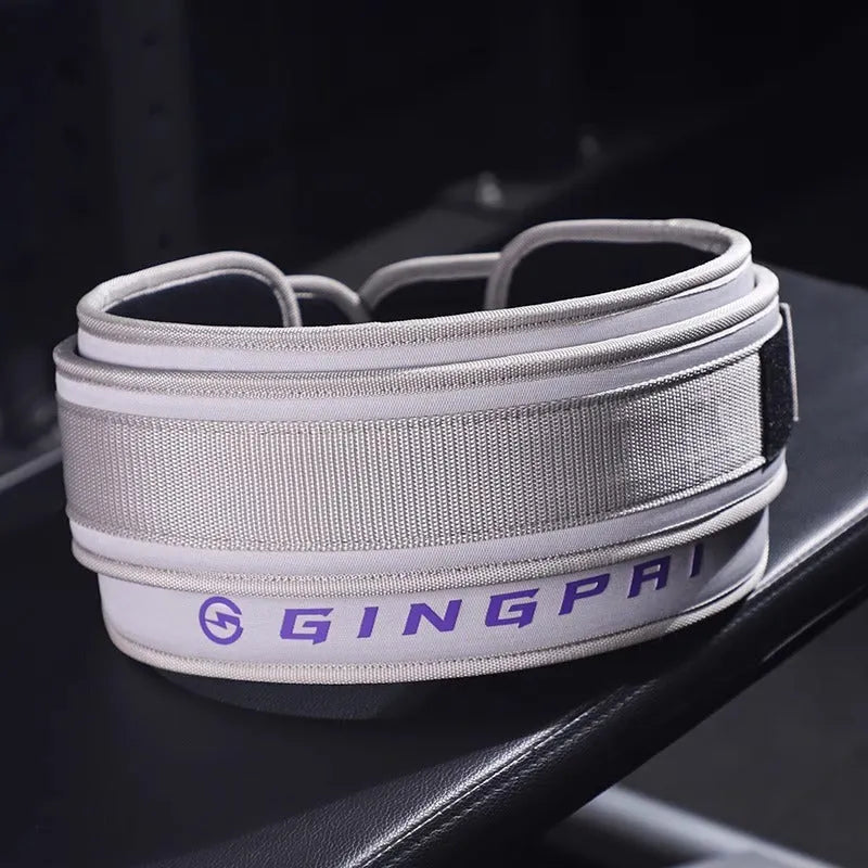 Abdominal training belt with lumbar support for weightlifting exercises in multiple colour options
