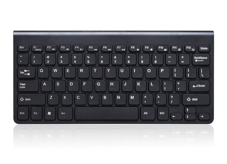 Black wireless keyboard and mouse set with 78 keys and 4 buttons