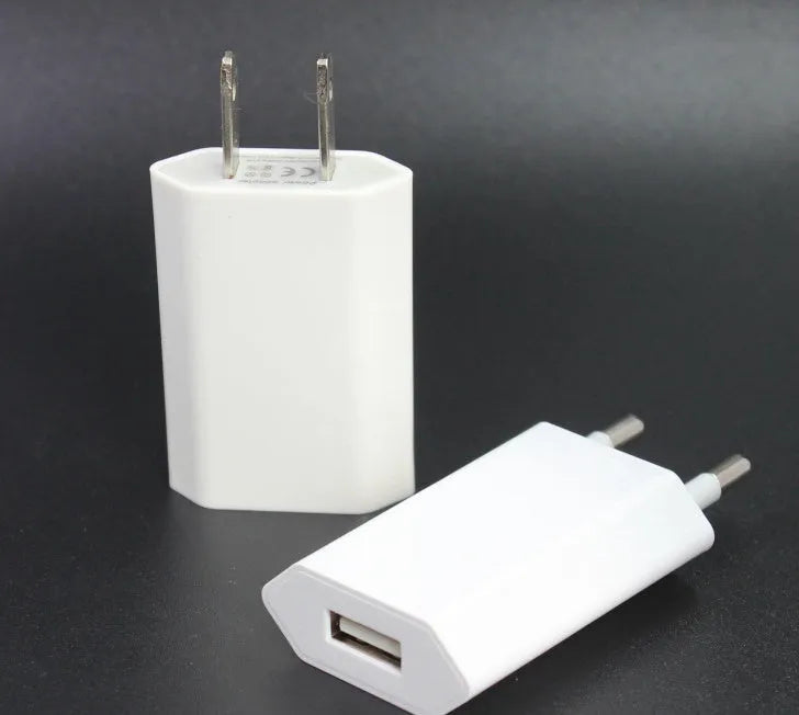 White 5V 2A USB wall charger and cable compatible with iPhone 5 6 X and iPad Air Mini