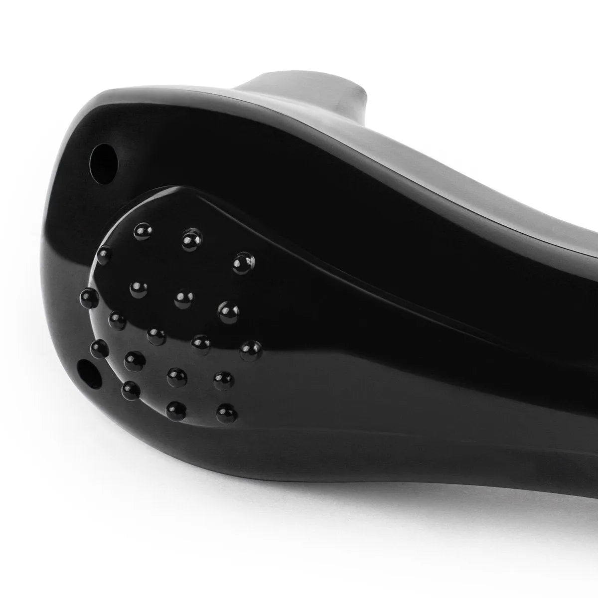Black folding body electric shaver with dry battery compartment and hair removal head
