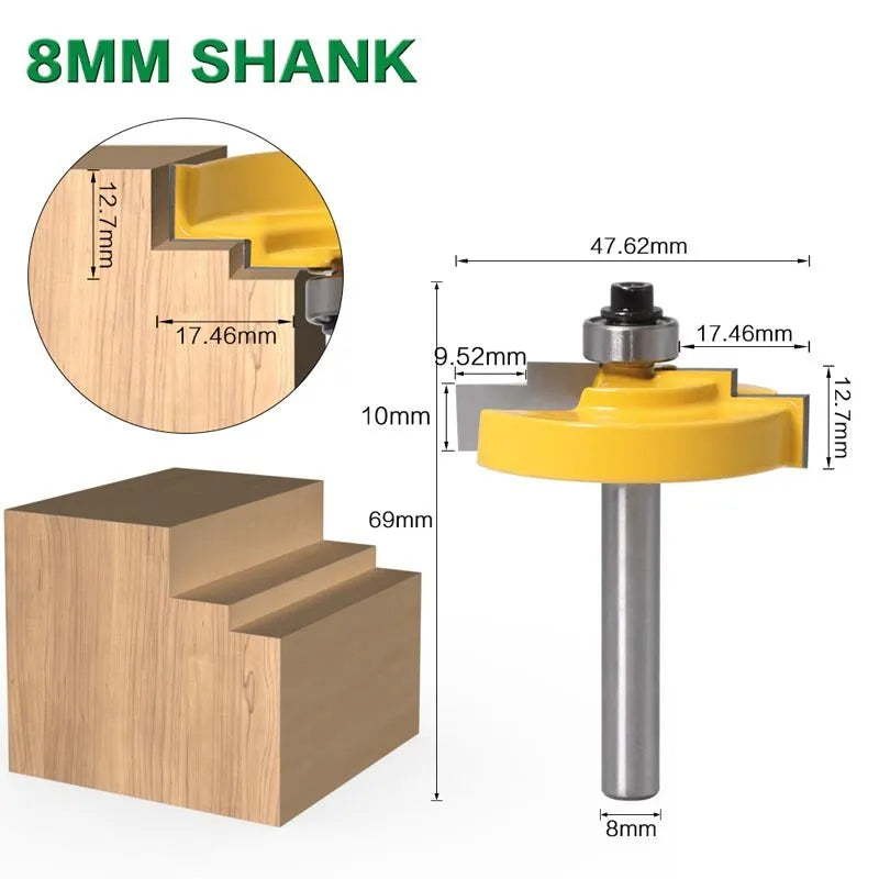 Woodworking cutter tool with carbide blades for door and window frame shaping