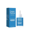Copper peptide hair oil in a 38.5mm square pump bottle, 30ml capacity.