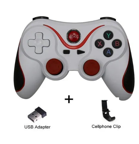 X3 Bluetooth wireless game controller for Android phones in black or white with mobile phone clip attachment
