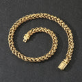 Men's titanium steel chain necklace in punk style with geometric large hemp flower design