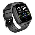 Black GPS smart watch with 1.54-inch touch screen displaying health metrics and SOS function.