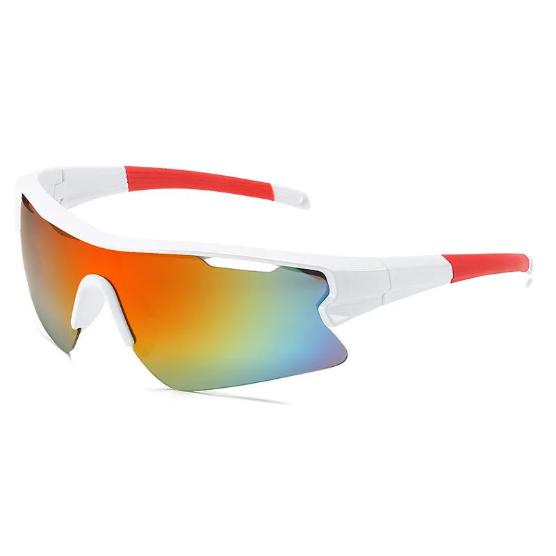 Windproof sports sunglasses with polycarbonate UV400 lenses in black frame grey lens option