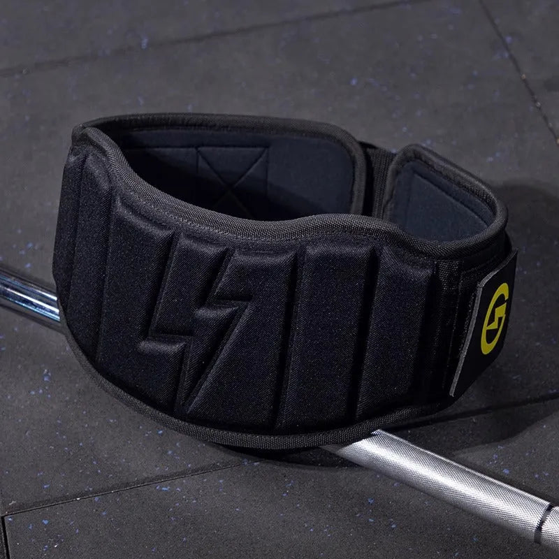 Abdominal training belt with lumbar support for weightlifting exercises in multiple colour options
