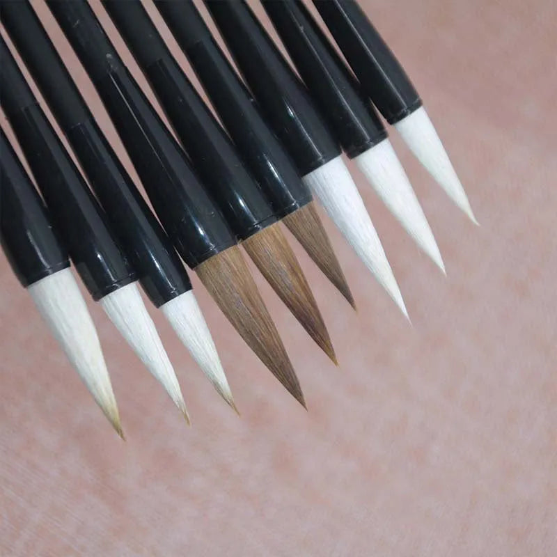 Traditional student calligraphy brush with steel barrel, 23cm, available in multiple nib materials and sizes