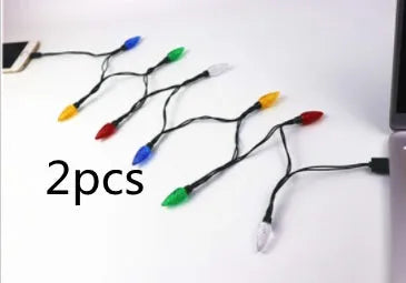 Green USB charging cable with 10 flashing LED lights for device charging and room decoration