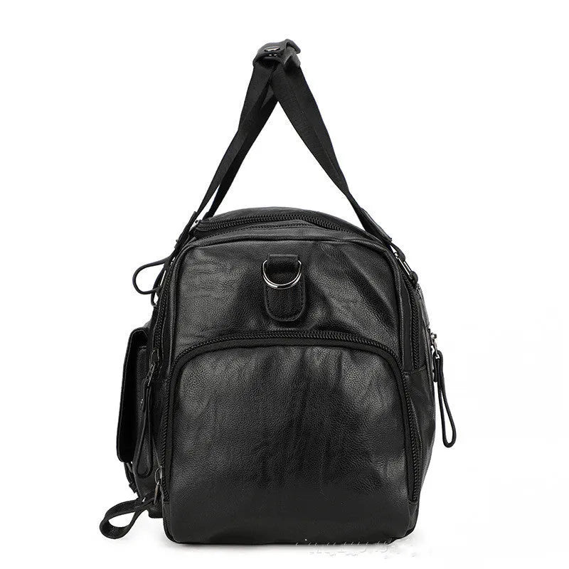 Large black travel bag with a separate shoe compartment, dimensions 52cm by 19cm by 27cm.