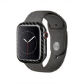 Carbon fibre protective case for Apple Watch 4 in 44mm size showing ultra-thin half wrap design