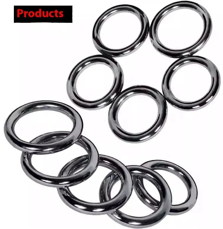 Wing Chun carbon steel training ring in three sizes for martial arts strength conditioning.