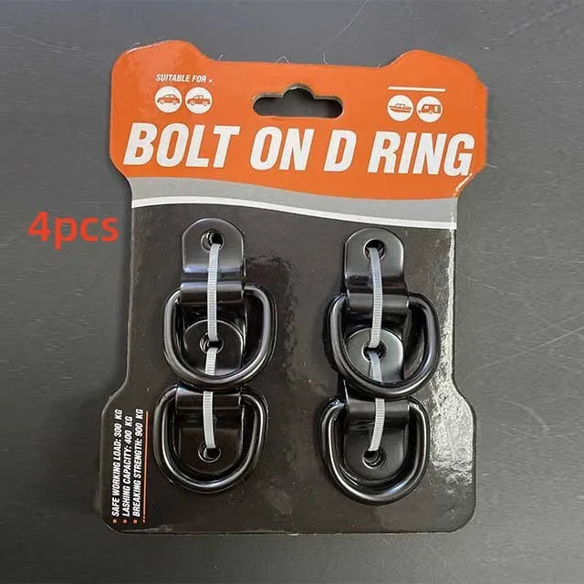 Galvanised carbon steel floor hook with pull ring for truck cargo security in black colour