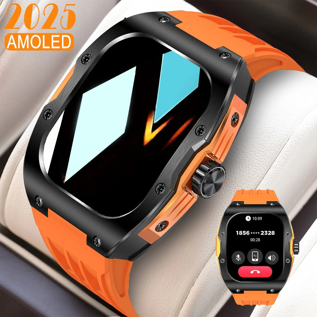 Smart watch fitness sports bracelet with AMOLED screen and Bluetooth calling function in black blue tape tab colour