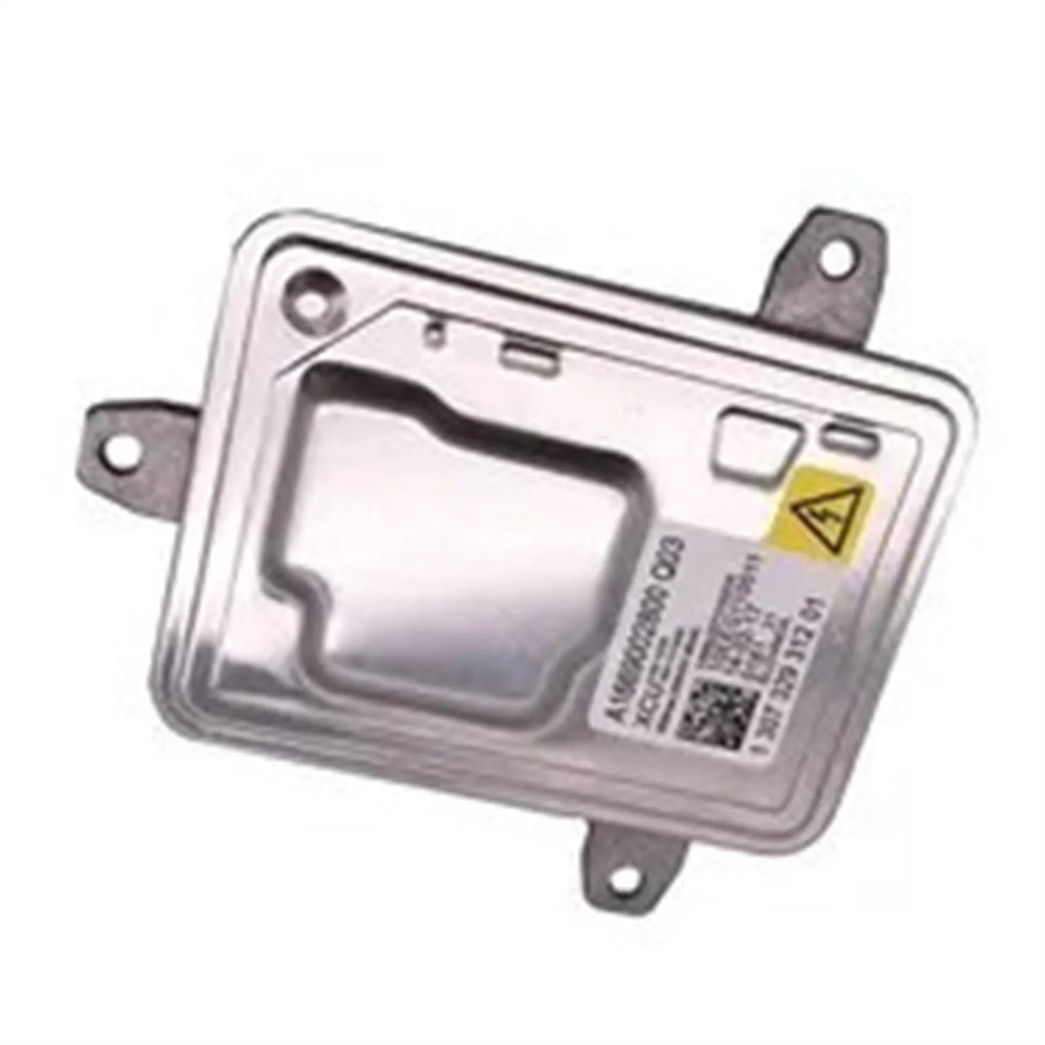 Metal automotive headlight ballast replacement part showing its 14x11x4.5cm dimensions