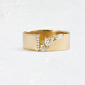 Gold electroplated women's fashion ring with shining zircon decorative element