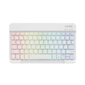 10-inch backlit Bluetooth keyboard for tablets showing eight colour options including black, white, pink, blue, green, purple, yellow, dark green
