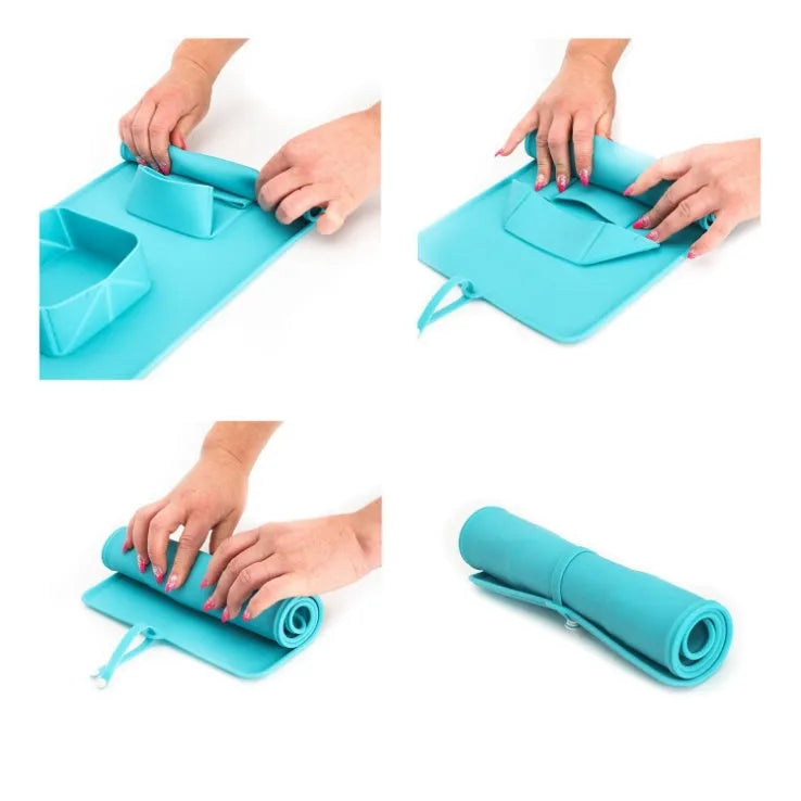 Double Foldable Silicone Dog Bowl for Medium to Large Dogs and Cats with 600ml Capacity Eco-Friendly Pet Bowl in Green or Grey 39 x 23.5 x 5 cm Portable Travel Bowl for Water and Food Easy Storage Jumps and Folds Flat Compact Design