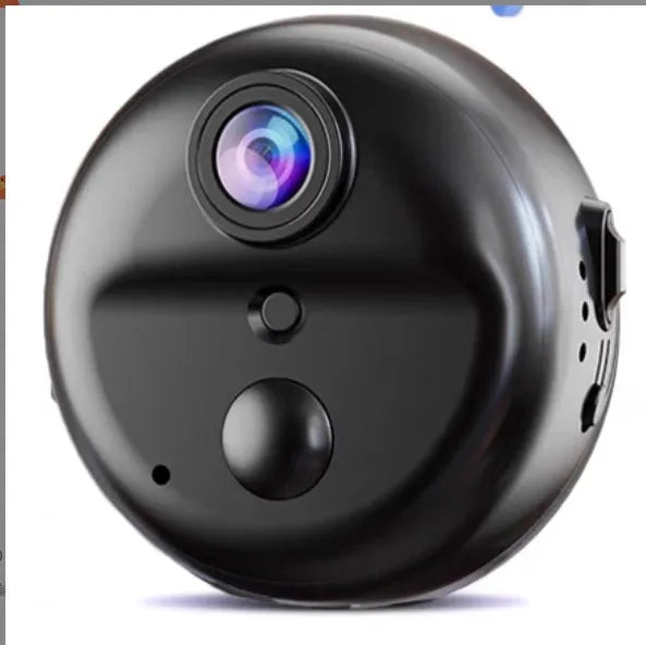 Wireless 360-degree rotating security camera on a stand with HD night vision.