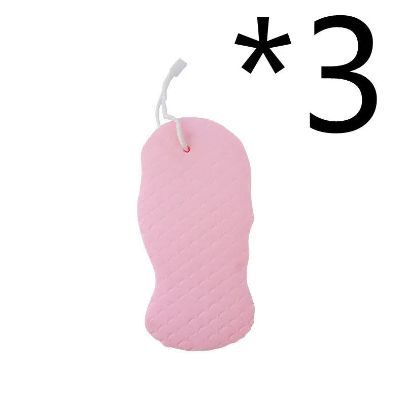 3D fish scale pattern bath sponge ball in white, grey, pink, and light blue colours