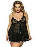 Women's purple lace sleepdress with see-through mesh construction showing lace detailing