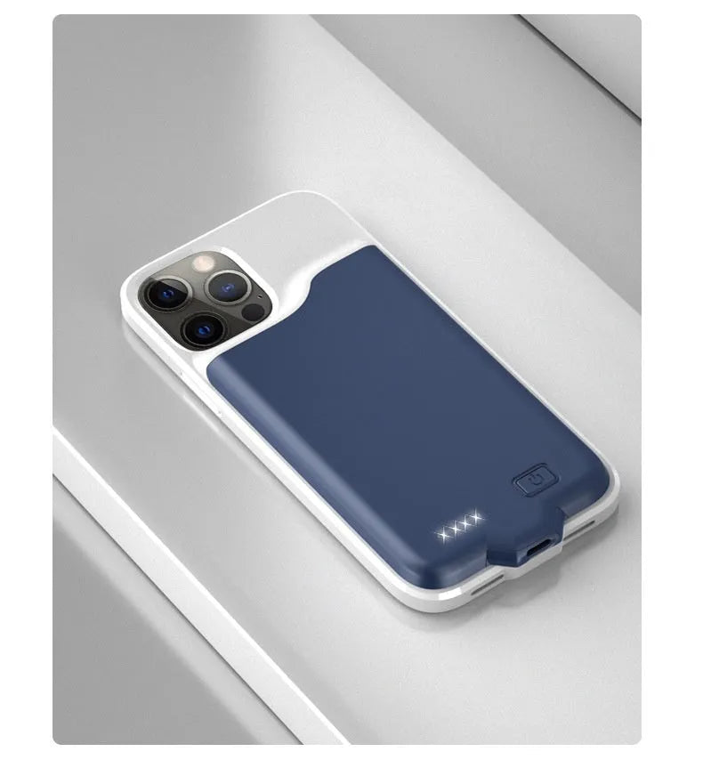 Ultra-thin plastic shell back splint power bank for Apple 12 series in rose gold