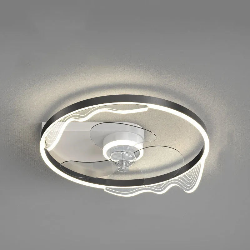 Modern Nordic style ceiling light with integrated fan for children's rooms, iron construction, LED illumination