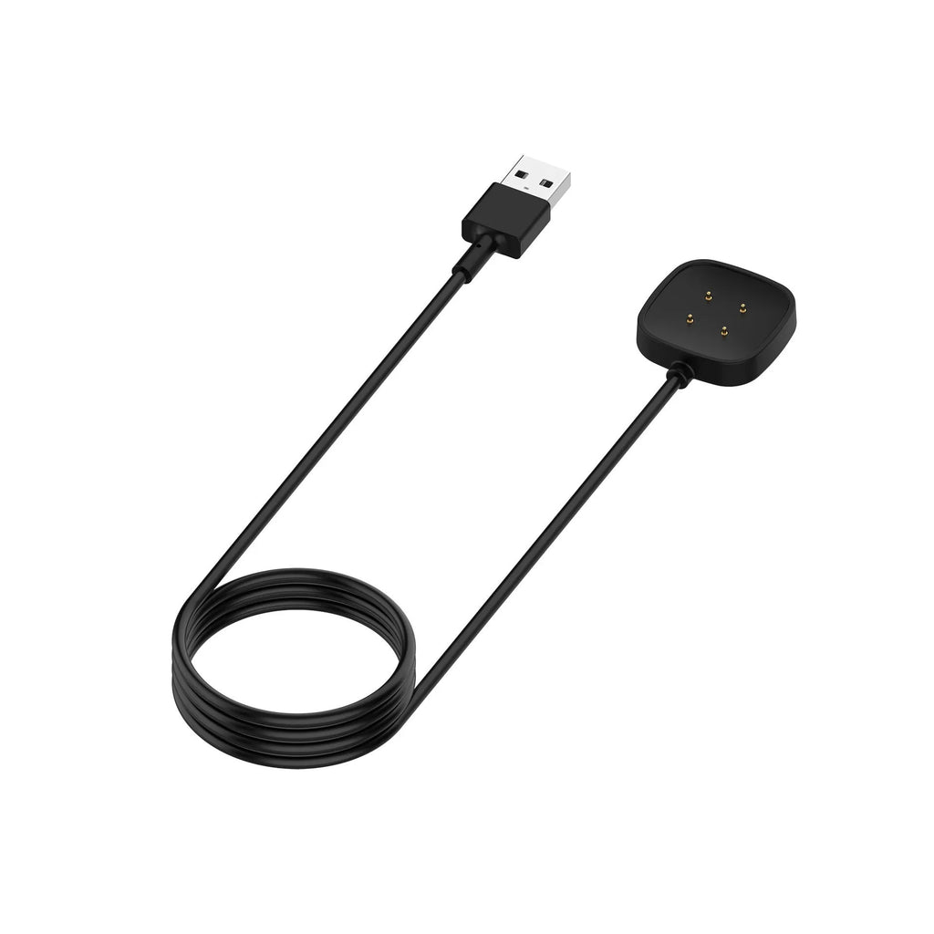 Black plastic smart watch magnetic charging cable with 1m and 30cm lengths