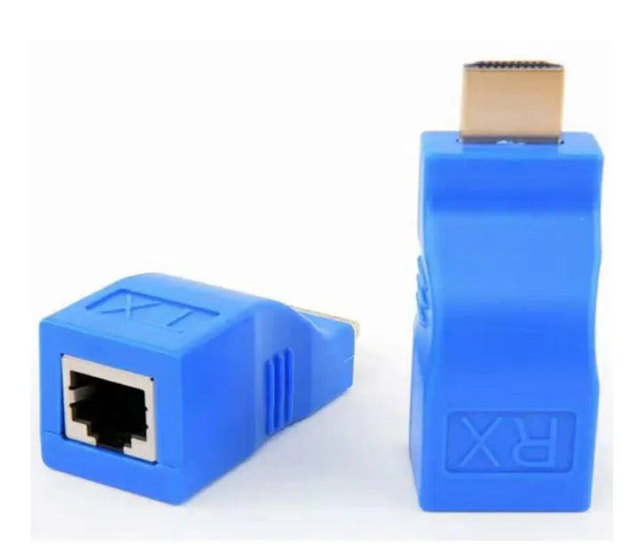 HDMI extender transmitter and receiver pair for 30 metre signal transmission using Cat-5e/6 cable