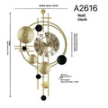Gold iron wall clock small A2616 creative mute home decoration on wall