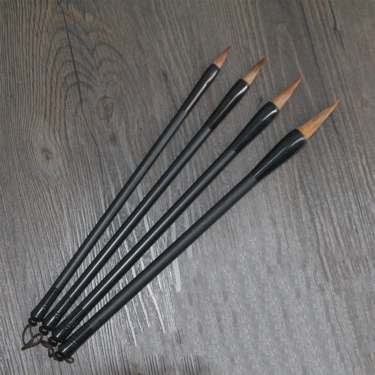 Traditional student calligraphy brush with steel barrel, 23cm, available in multiple nib materials and sizes