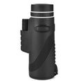 Black HD 40x60 smartphone monocular telescope with 60mm objective lens shown next to a mobile phone.