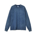 Men's vintage washed cotton batik pullover in loose fit with long sleeves