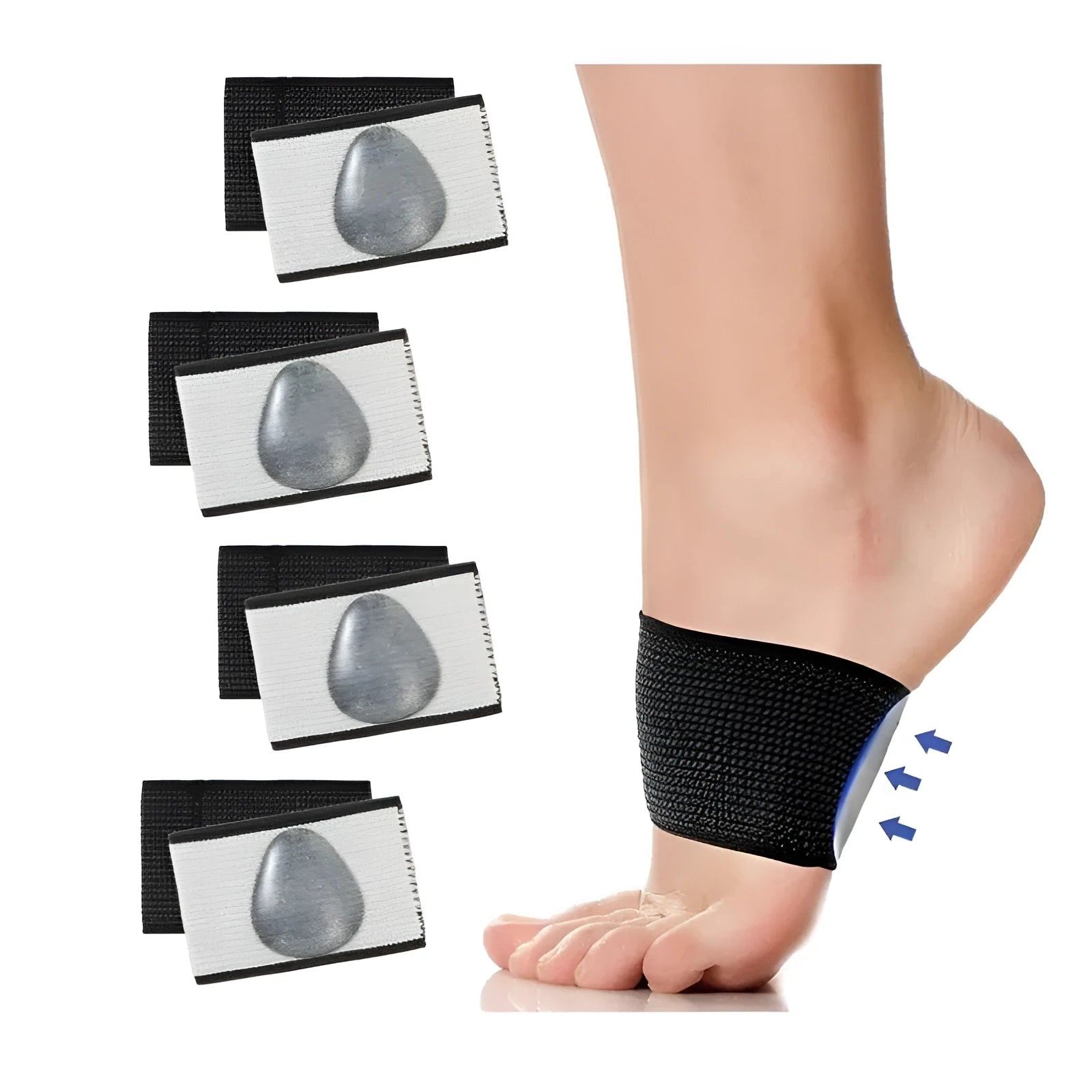 PU elastic foot support bandage with heart-shaped pad for arch support