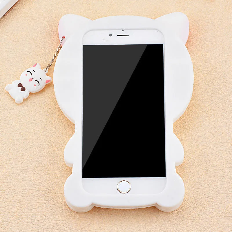 Soft silicone phone case showing edge-proof design and compatibility with Samsung and iPhone models.