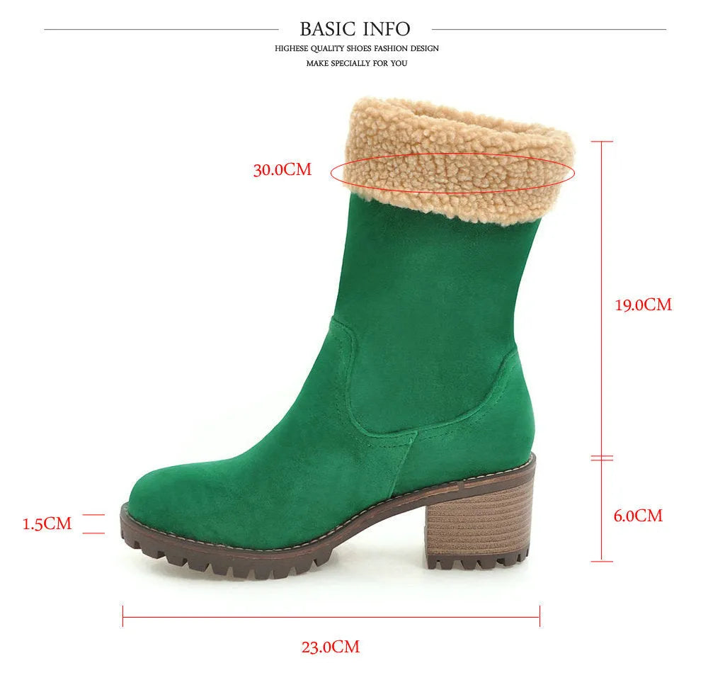 Men's ankle-high snow boots with a rubber sole and plush lining in black, grey, green, and orange colour options.