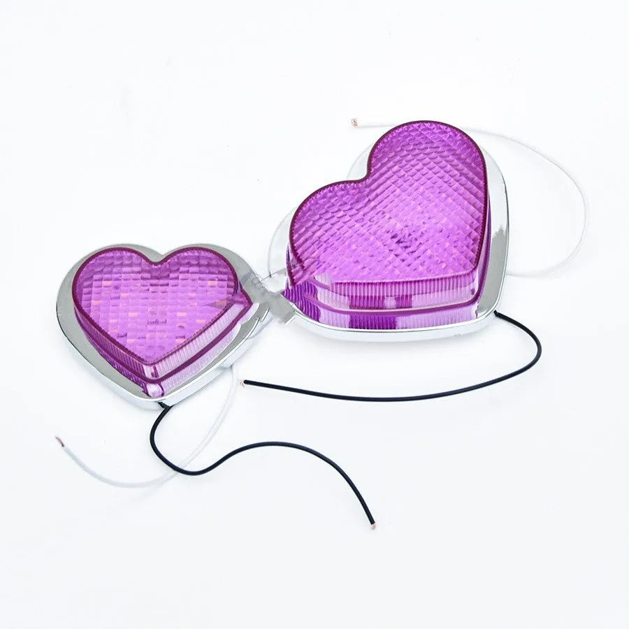Japanese-style heart-shaped red LED automotive sidelight for fender mounting