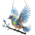 UV printed acrylic bird pendant ornament with cartoon design for living room decoration