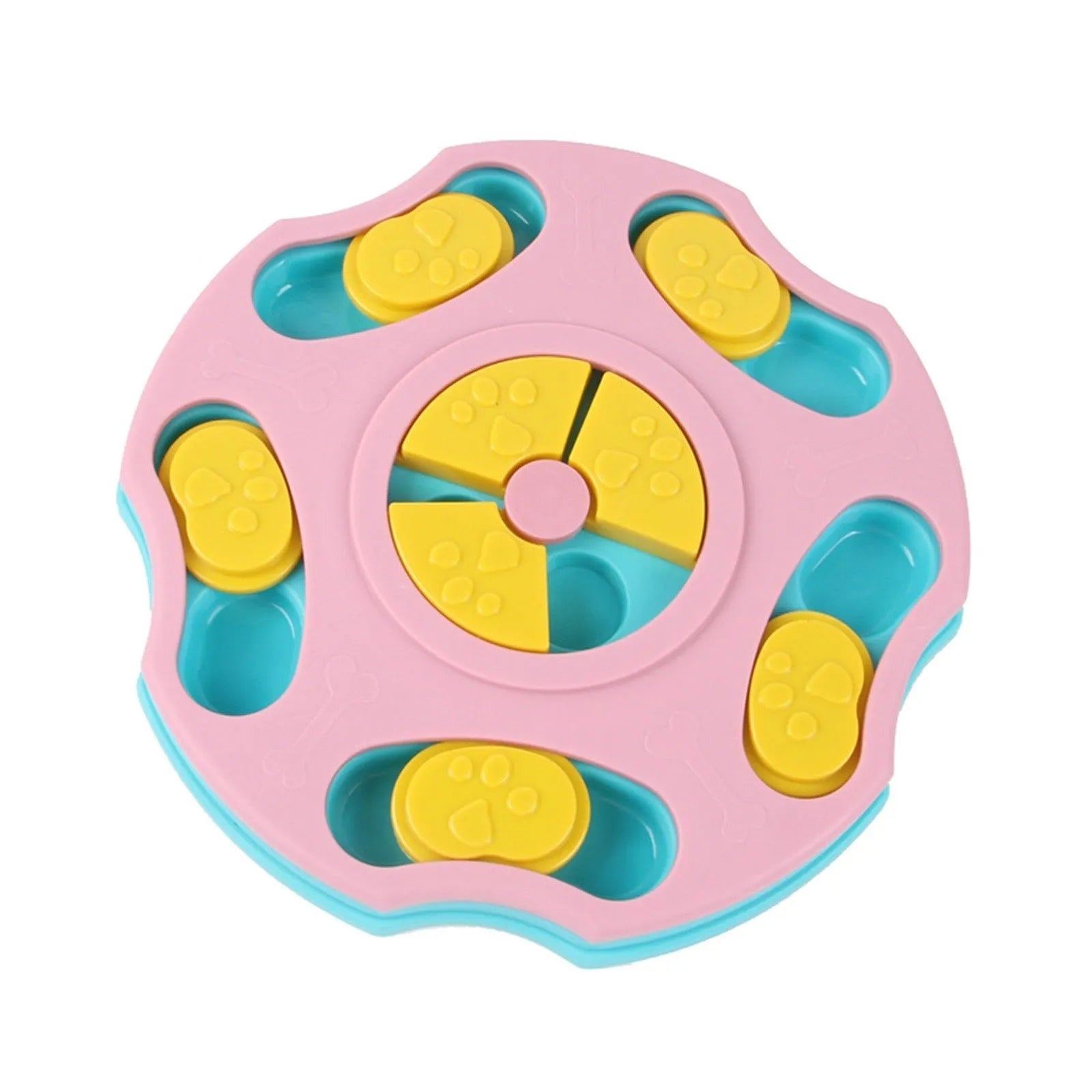 Blue or pink dog puzzle food bowl feeder interactive toy for small medium large breeds