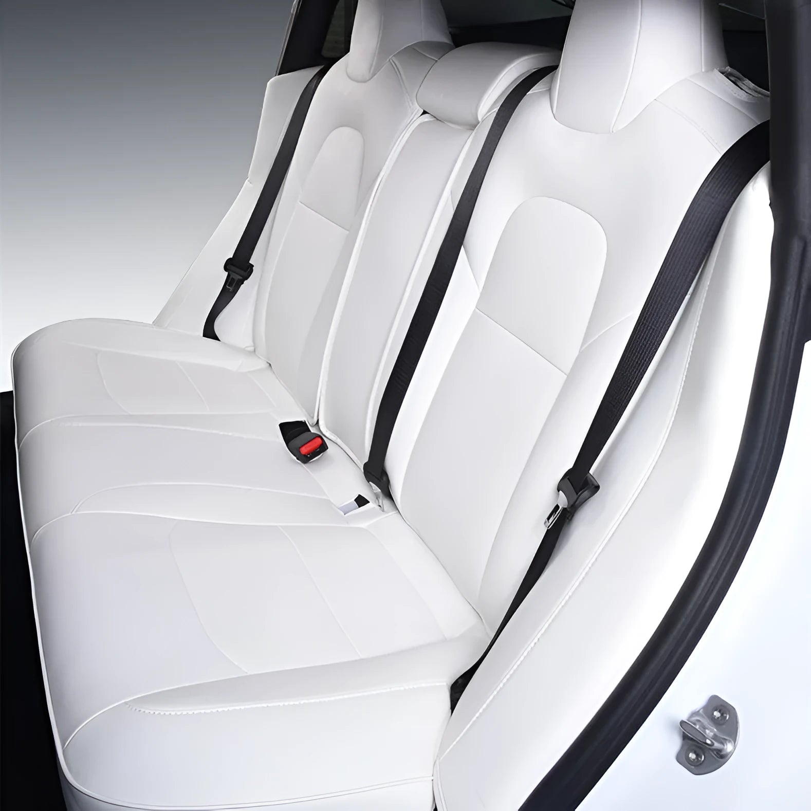 Tesla Model 3 and Model Y PVC seat cover set in black or white for interior protection.