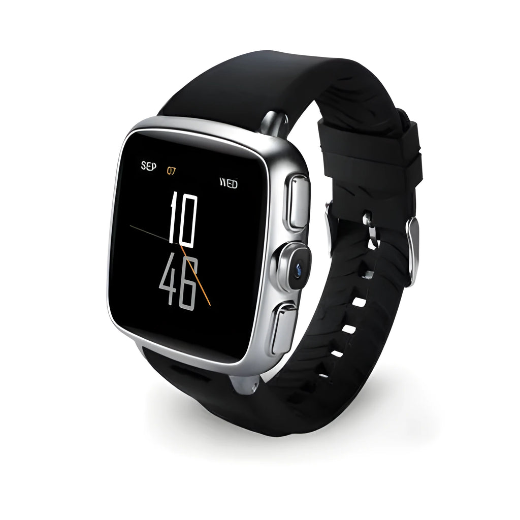 Z01 smart watch in black or white with a 1.54-inch touchscreen and camera.
