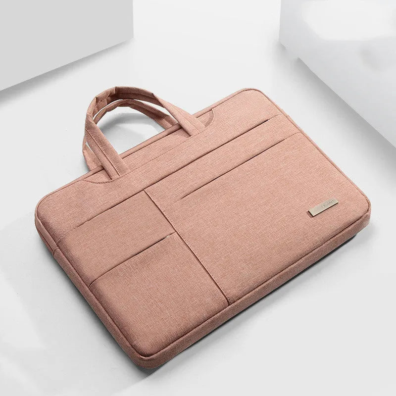 Oxford cloth 15.6 inch laptop bag with zipper closure and soft handle in grey