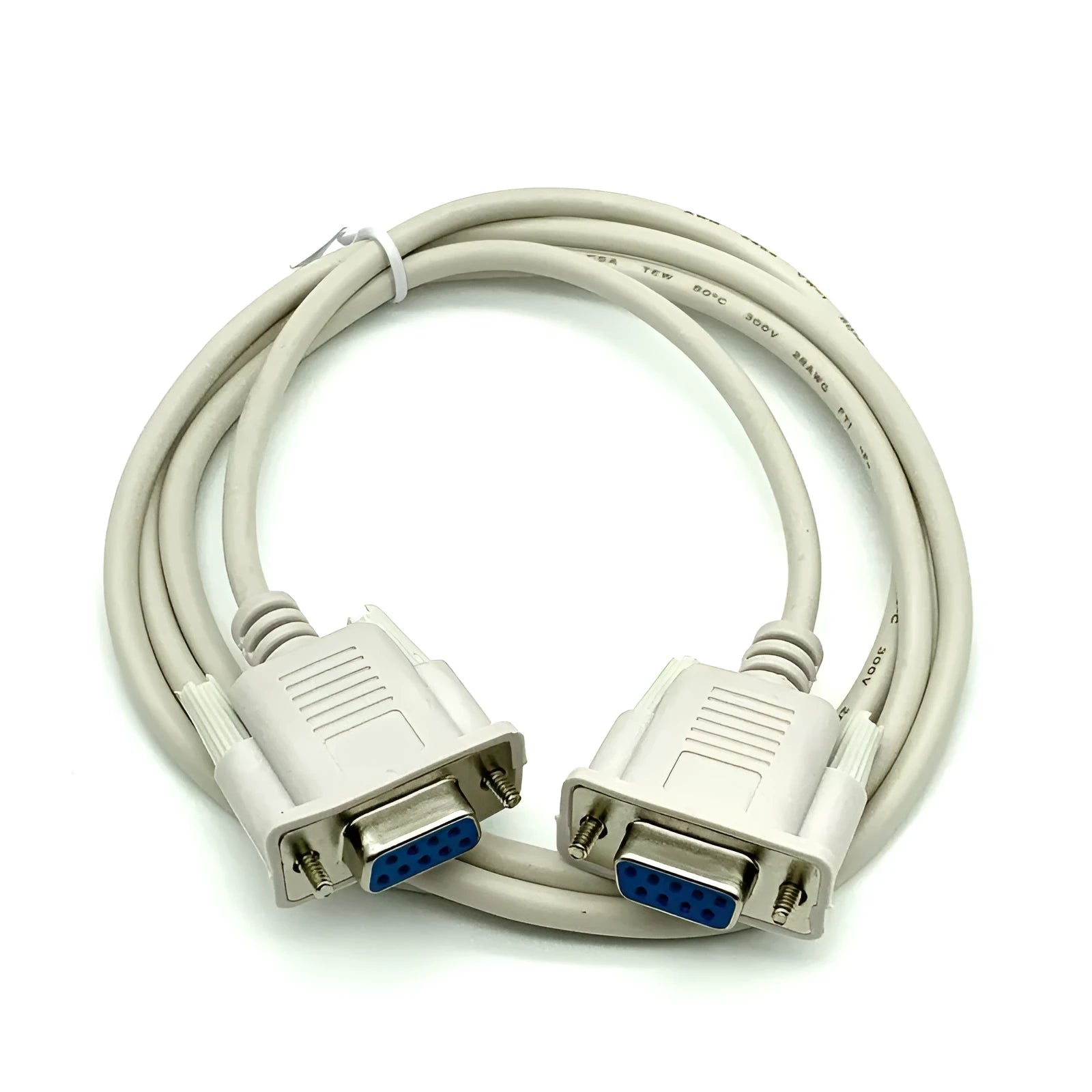 DB9 female to female RS232 serial cable 1.5m milky white colour