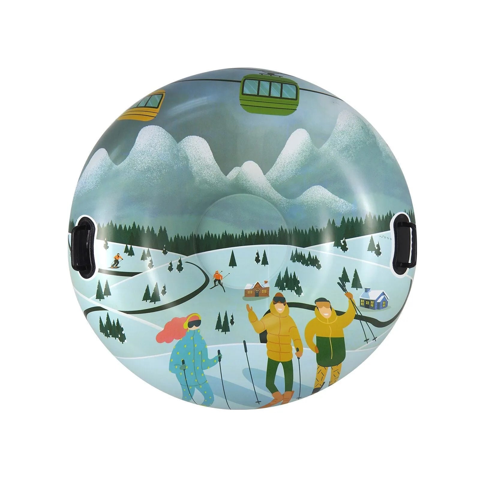 PVC winter ski ring toy in colourful printed designs for children's outdoor play