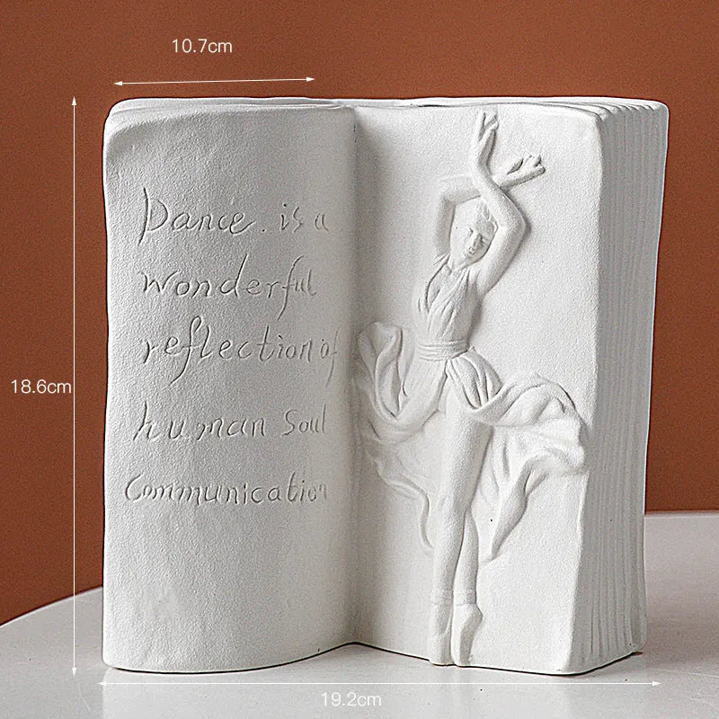Glazed ceramic book stand in a modern design, showing one of four colour options.