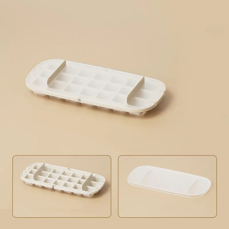 High-capacity plastic ice cube tray with ice shovel in blue, green, purple, or yellow colour options.