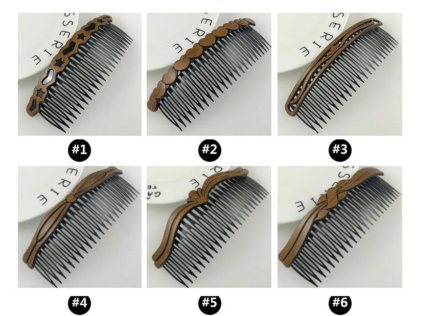 Fashion retro plastic resin hair comb for women Korean wave styling in colour option A1