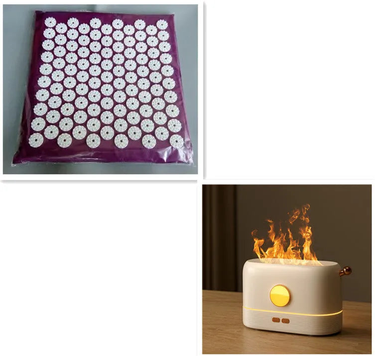 Black USB desktop humidifier with flame-effect LED light and 200ml water tank