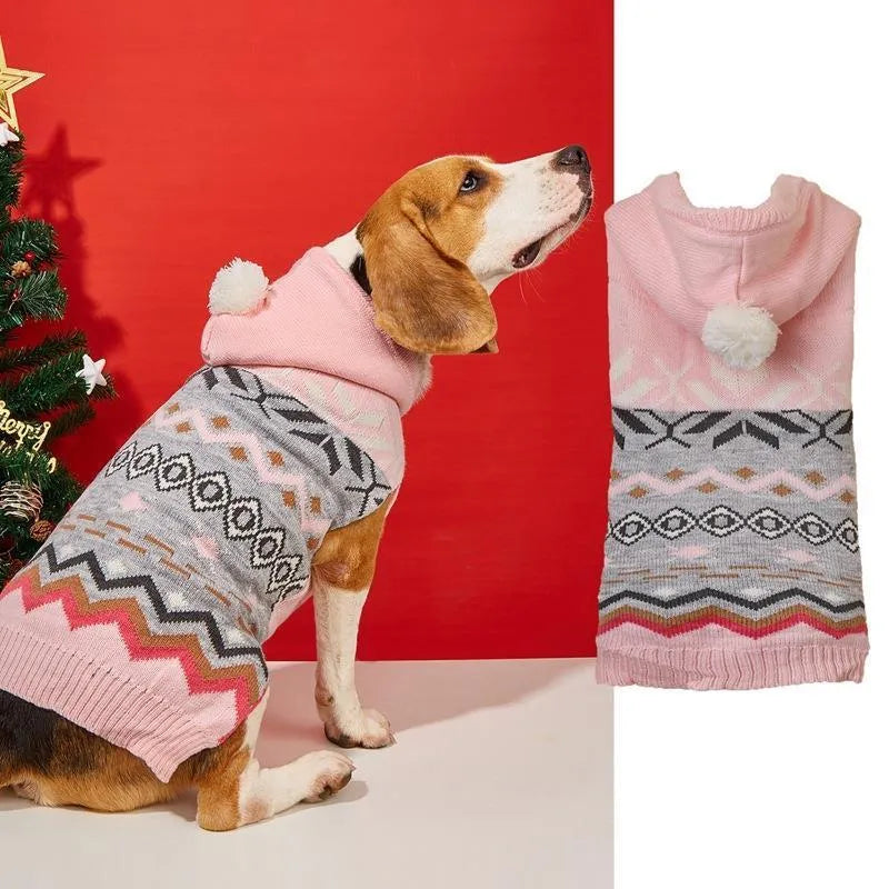 Classic diamond pattern pet sweater for dogs and cats in acrylic material