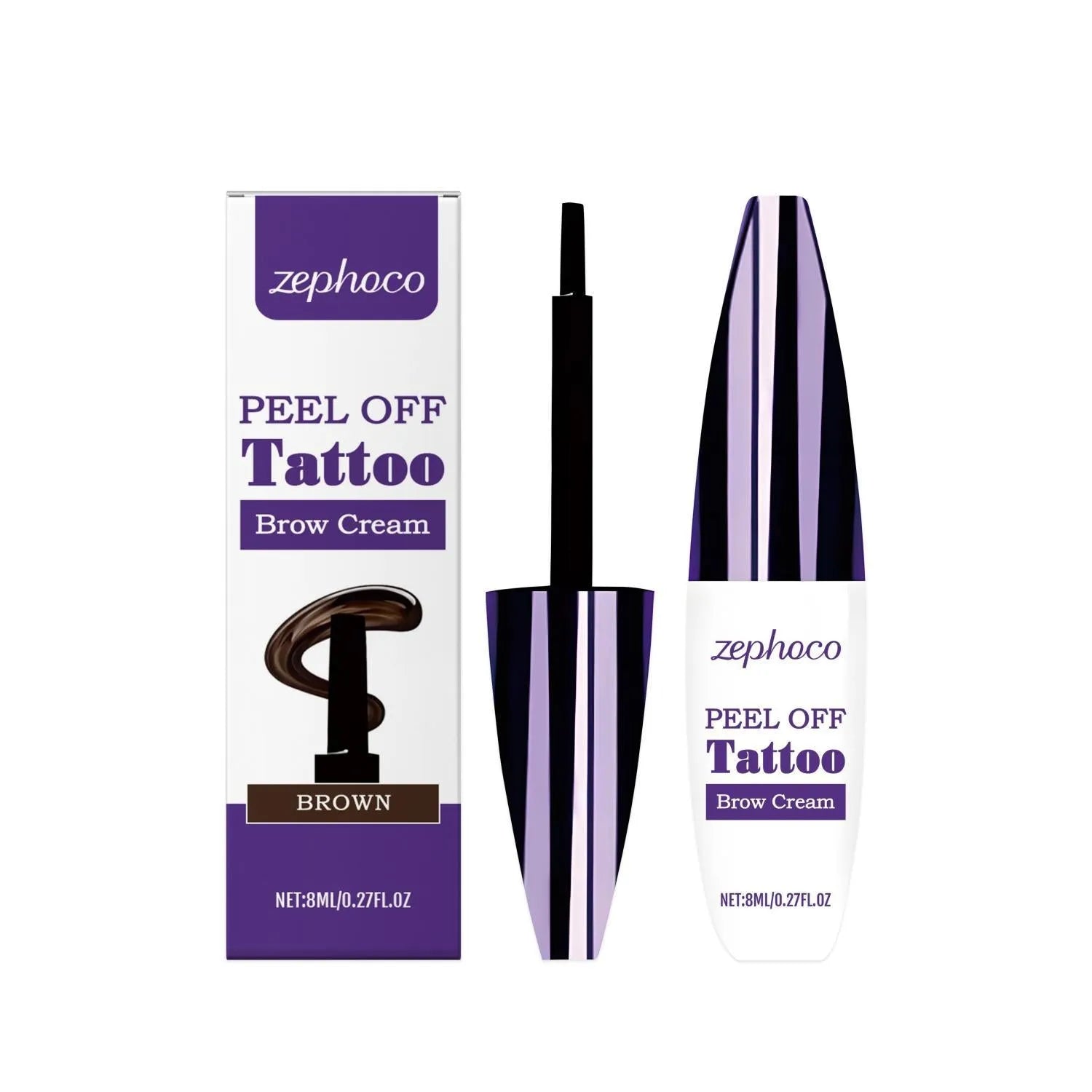 Liquid eyebrow pencil in black, brown and light brown shades for brow definition.